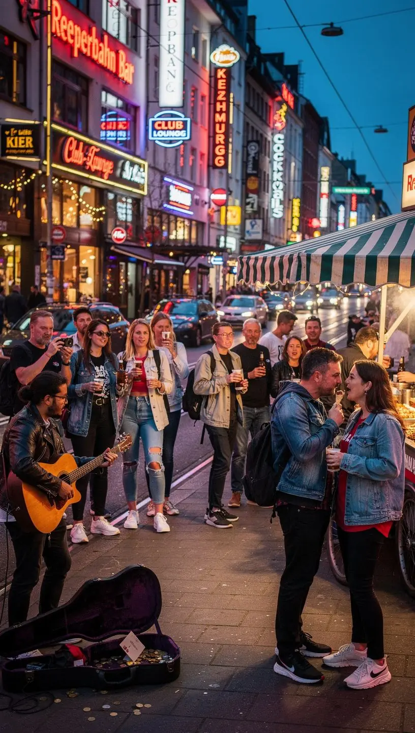 Eine Gruppe von Touristen, die an einem berühmten Wahrzeichen in einer deutschen Stadt posiert.